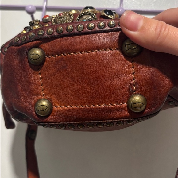 CAMPOMAGGI mini jewel stud circle leather bag - Picture 3 of 15